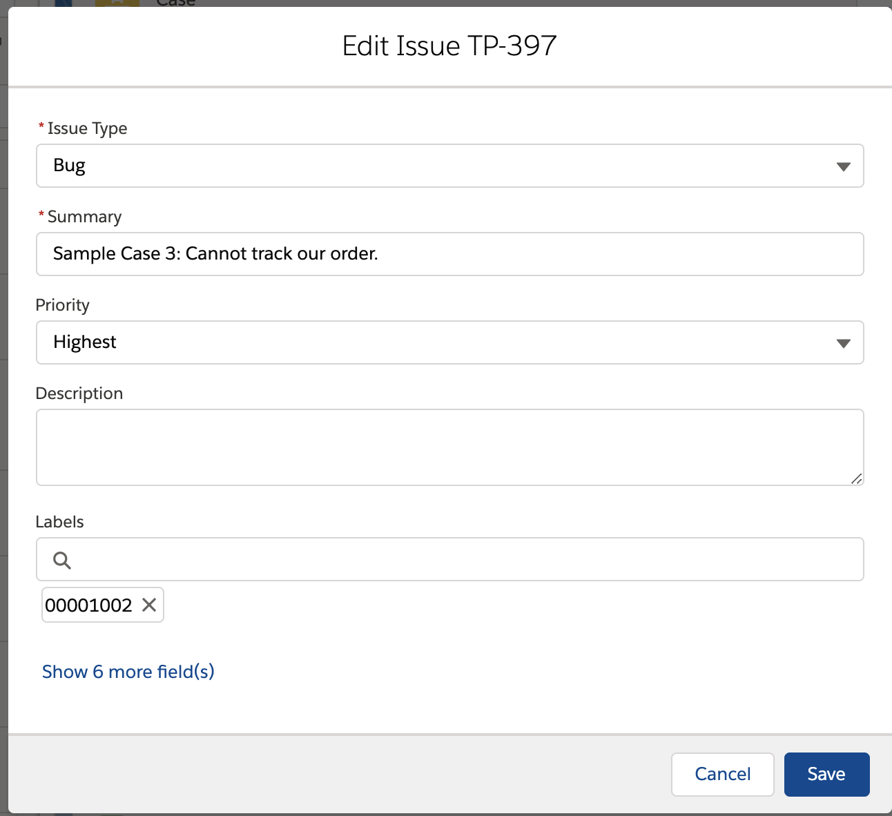 zAgileConnect Edit Issue Lightning Web Component